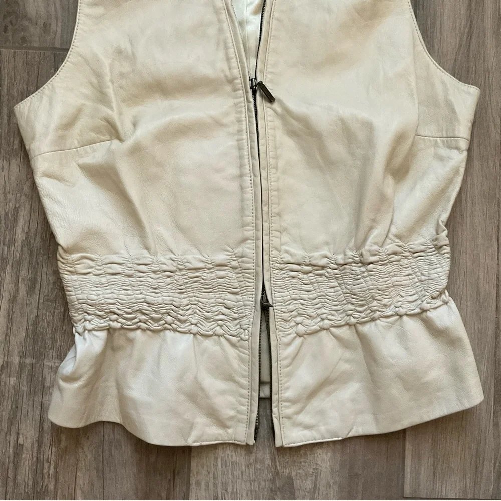Cache Vintage Cream Lamb Leather Vest - Picture 5 of 7
